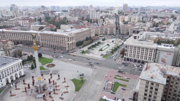 Kyiv, Ukraine in Autumn : Independence Square, Maidan. Aerial View alt