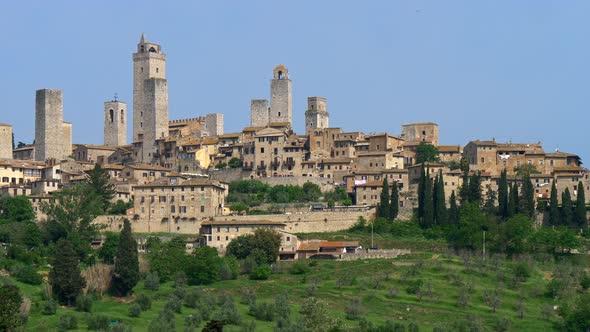 Panorama of San Gimignano Towers, Shot From Outside of Town Walls, San Gimignano, Italy Is a Small alt