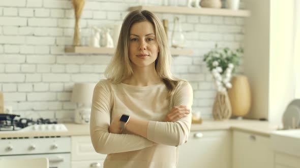 Suspicious Face Kind Blonde Girl Portrait with Mole Face