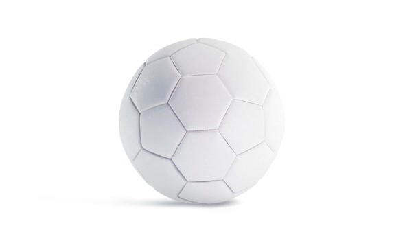 Blank white soccer ball mockup, front view, looped rotation alt