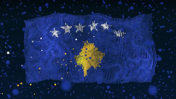 Kosovo Flag Particle Animation alt