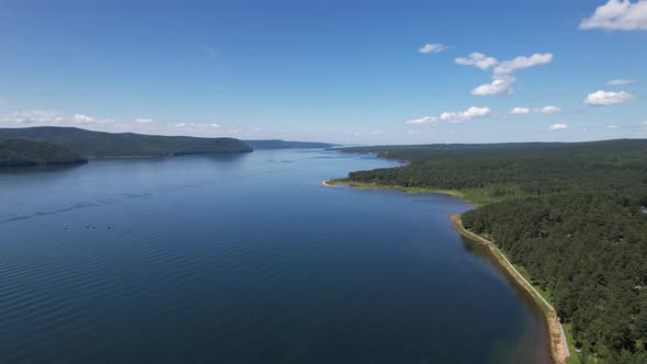 The Angara River is a Major River in Siberia Leaving Lake Baikal Near the Settlement of Listvyanka alt