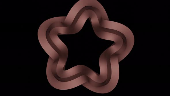 Abstract Bronze Metal Kaleidoscopic Background with Moving Star Silhouette Seamless Loop alt