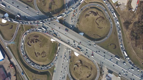 Road with Cars View From the Top of the Traffic Circle alt