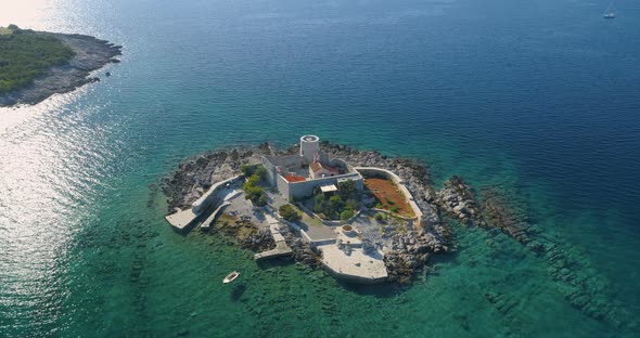 Island Otocic Gospa Near the Island of Mamula.