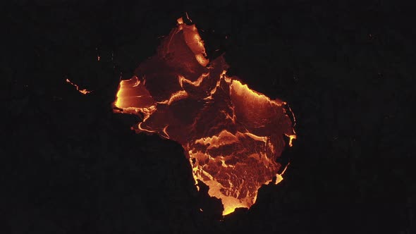 Lava Flow From Erupting Fagradalsfjall Volcano In Reykjanes Peninsula Iceland alt