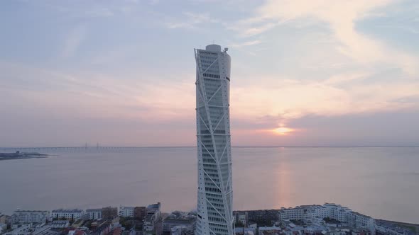 Malmö City Aerial Drone Shot