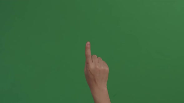 Gestures Pack. Male Hand Touching On Chroma Key Green Screen Background alt