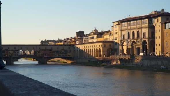 Ponte Vecchio With River Arno At Sunset