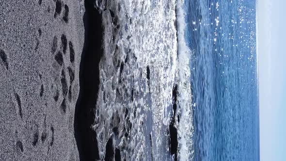 Vertical Video Sea Near the Coast  Closeup of the Coastal Seascape alt