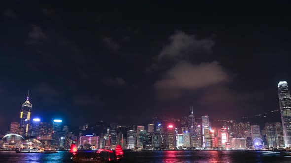 4k Time-lapse of Hong Kong Symphony of Lights at victoria harbour