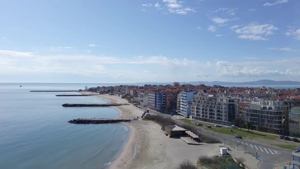 View From a Height of the City of Pomorie Which is Located on the Peninsula of Bulgaria and is