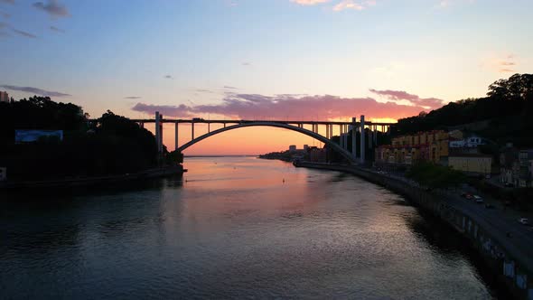 Arrabida Bridge in Porto Portugal