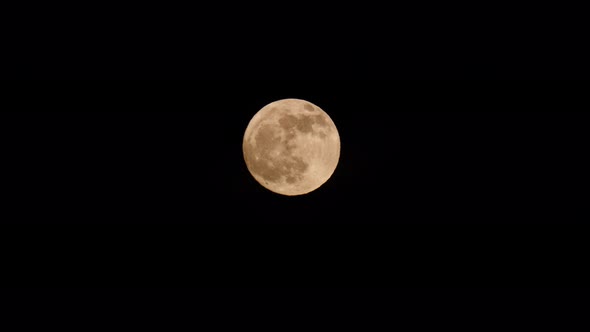 Full Moon At Night On Black Sky