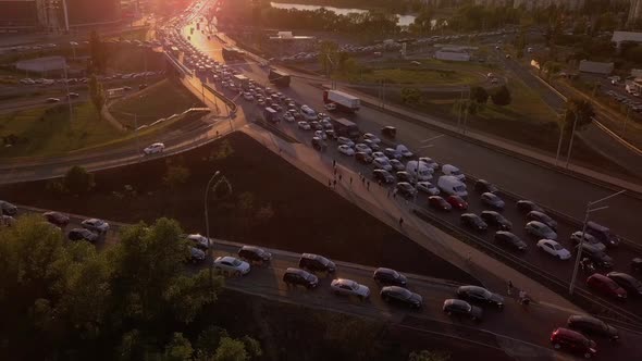 Traffic Congestion During Rush Hour Traffic Jams Traffic Congestion During Sunset