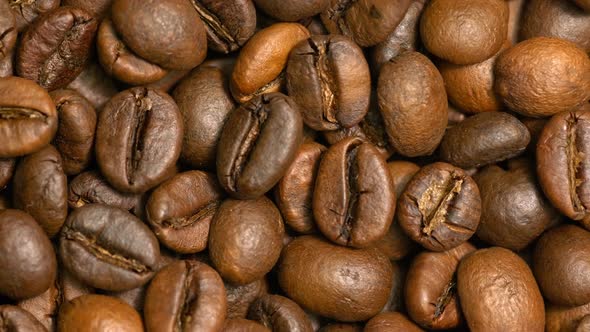 Coffe Beans Rotating Macro Shot