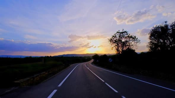 Road at a Beautiful Sunset