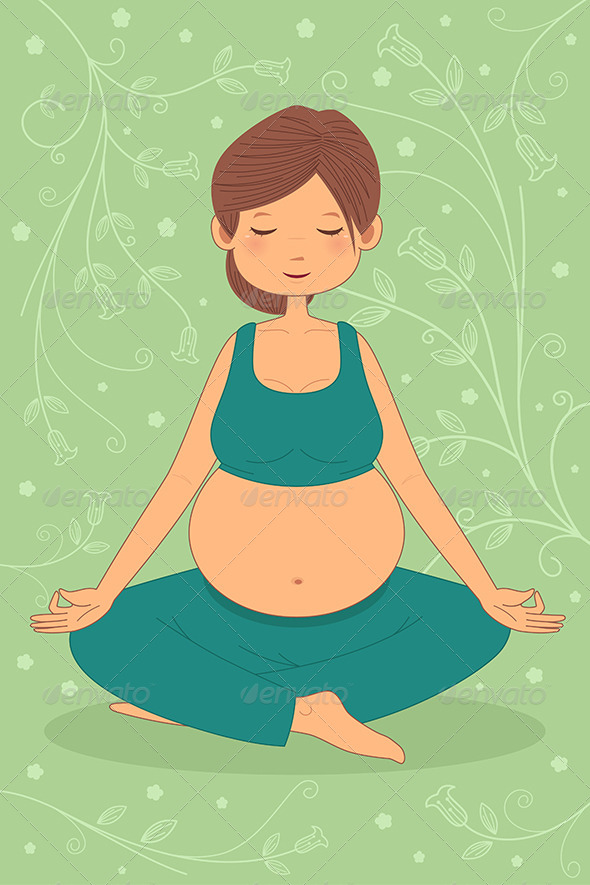 Pregnant Woman Doing Yoga Exercise - Sports/Activity Conceptual