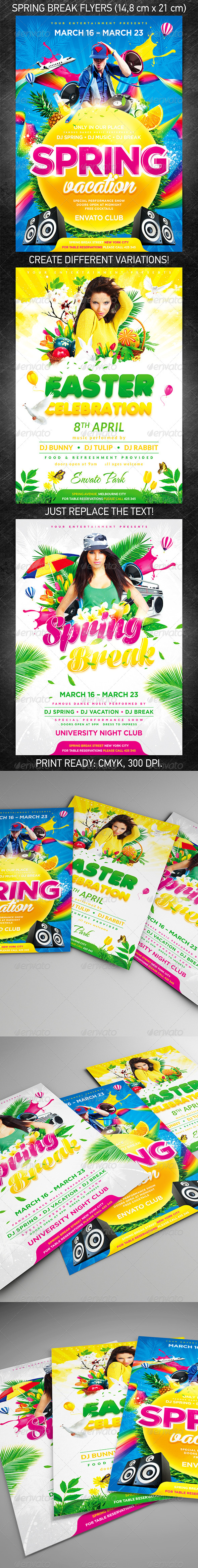 Spring Break Party Flyer Bundle - Holidays Events