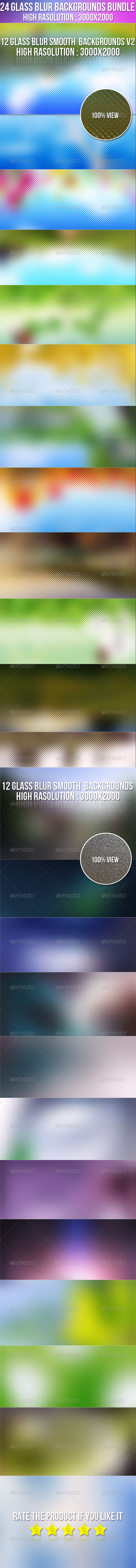 24 Glass Smooth Blur Background Bundle - Abstract Backgrounds