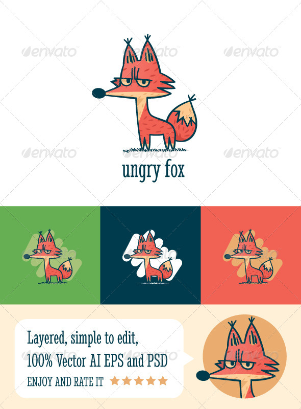 Ungry Fox - Animals Logo Templates
