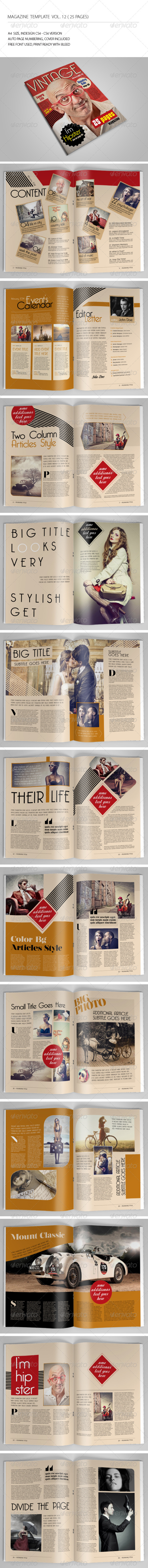 25 Pages Vintage Magazine Vol12 - Magazines Print Templates