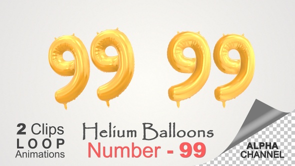 Celebration Helium Balloons With Number – 99