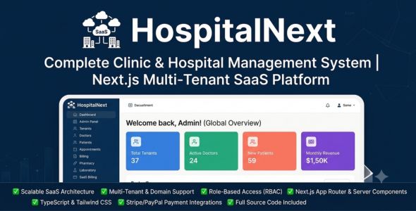 HospitalNext SaaS – Complete Clinic & Hospital Management System | Next.js