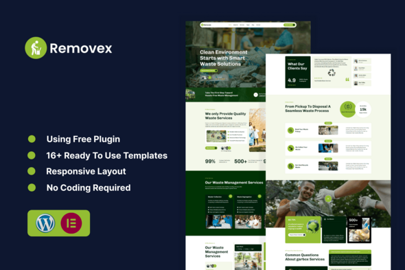 Removex – Junk Removal & Waste Management Elementor Template Kit