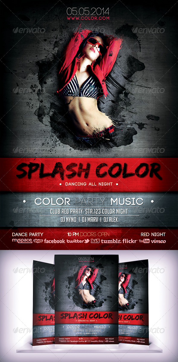Splash Color Flyer - Flyers Print Templates