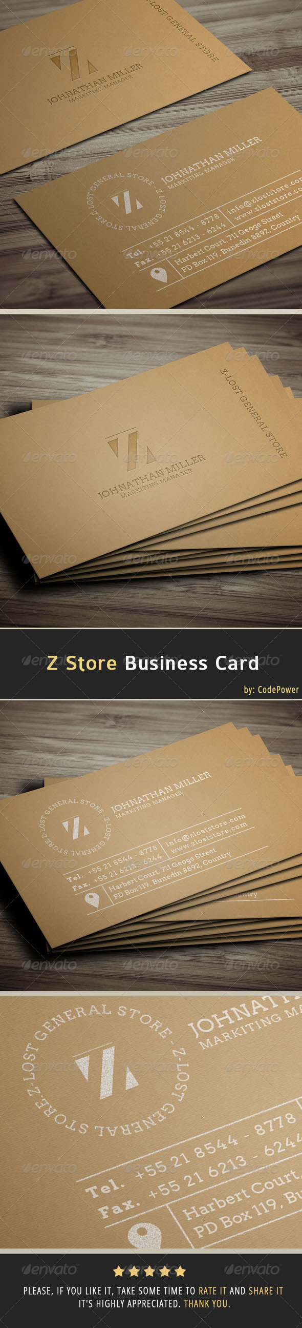 Z Store Business Card - Creative Business Cards