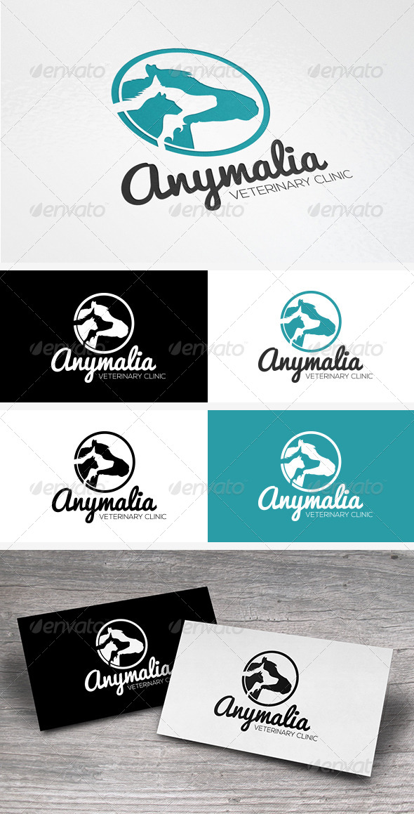 Pets Veterinary Clinic Logo Template - Animals Logo Templates