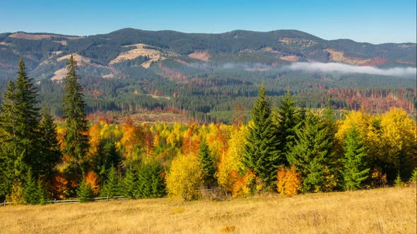 Autumn. Misty Morning in the Mountains alt
