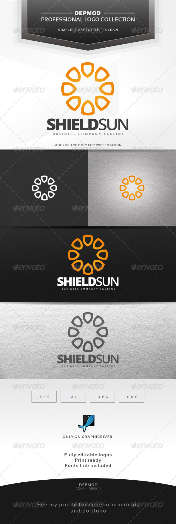 Shield Sun Logo - Symbols Logo Templates