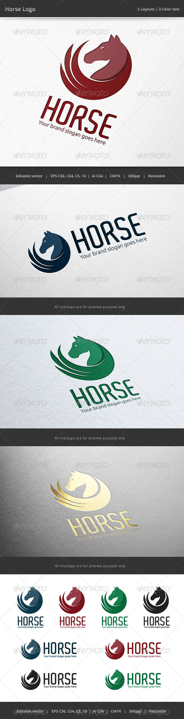 Horse Circle Logo - Animals Logo Templates