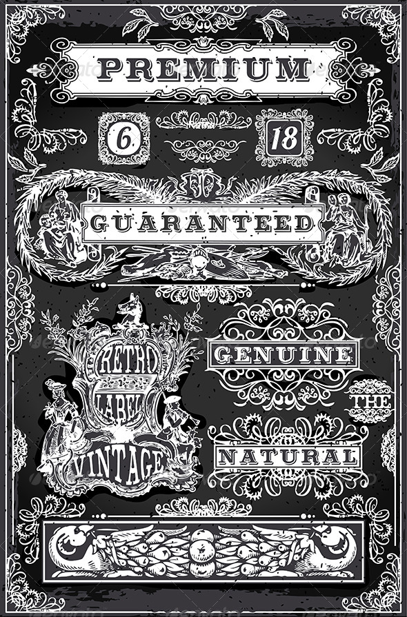 Vintage Hand Drawn Graphic Banners and Labels - Decorative Vectors
