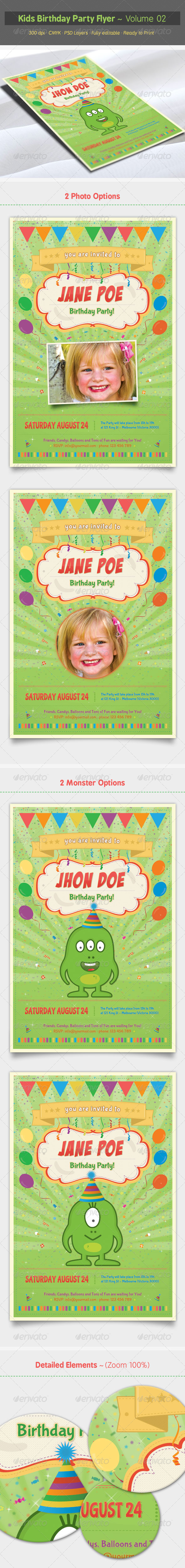 Kids Birthday Party Flyer - Volume 02 - Clubs & Parties Events