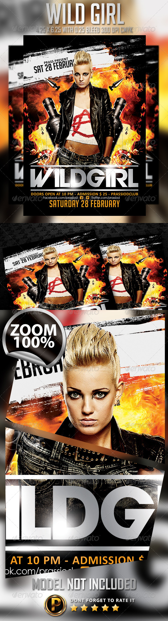 Wild Girl Flyer Template - Clubs & Parties Events