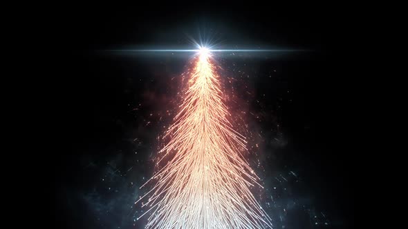 Animated Orange Christmas Fir Tree Star isolated seamless loop in HD resolution.