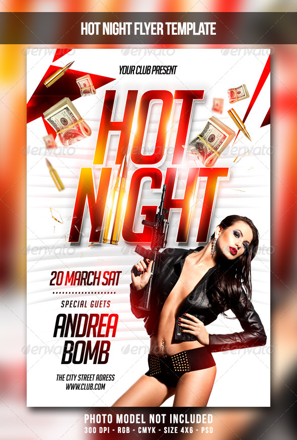 Hot Night Flyer - Clubs & Parties Events