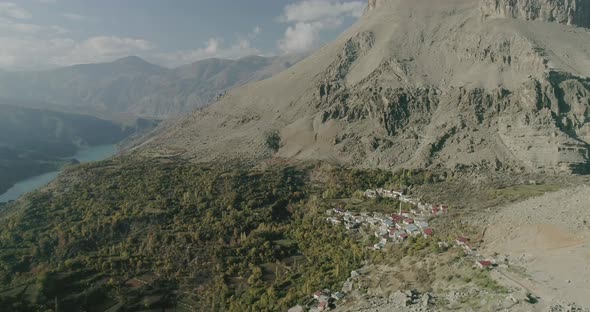 Diyarbakir Mountains And Village Aerial View  alt
