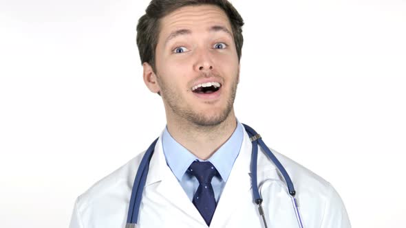 Portrait of Doctor Shaking Head to Accept, Yes alt
