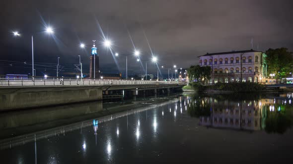 Time Lapse of bridge in Stockholm