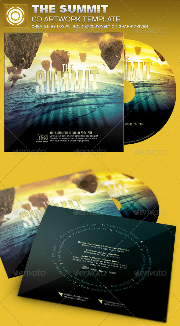 The Summit CD Artwork Template - CD & DVD Artwork Print Templates