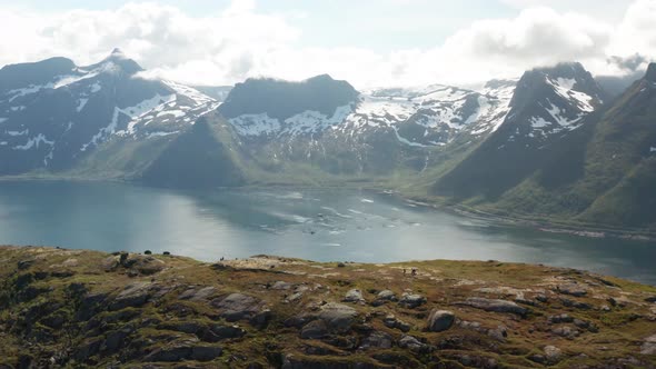 Summer hike in Norwegian fjords
