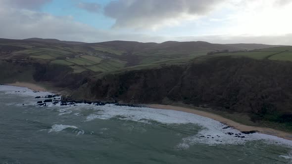 Aerial View Kinnagoe Bay County Donegal Ireland alt