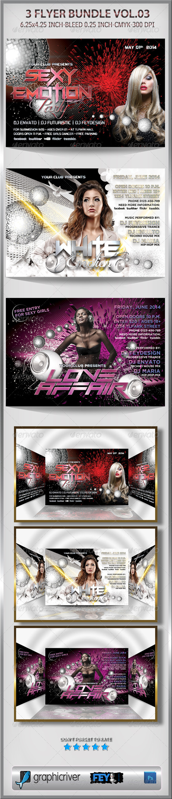 3 Flyer Bundle Vol.03 - Events Flyers