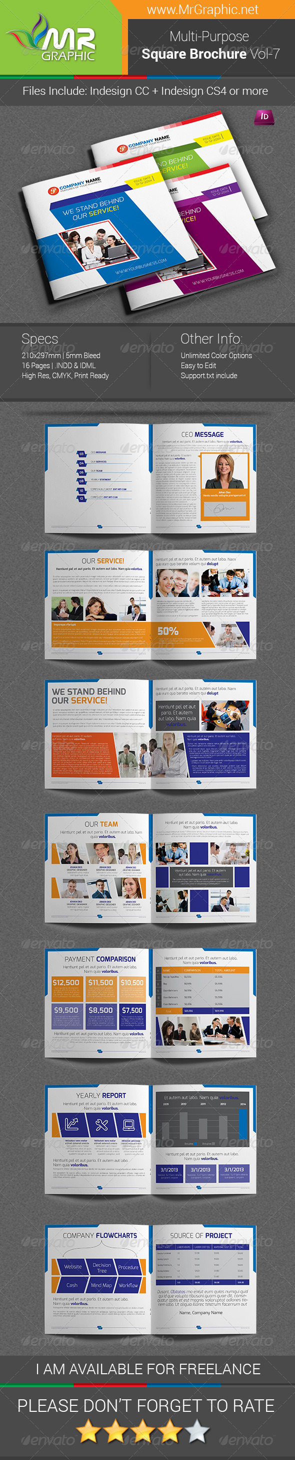 Multipurpose Square Brochure Template Vol-07 - Corporate Brochures
