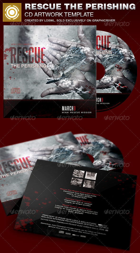 Rescue the Perishing Charity CD Artwork Template - CD & DVD Artwork Print Templates