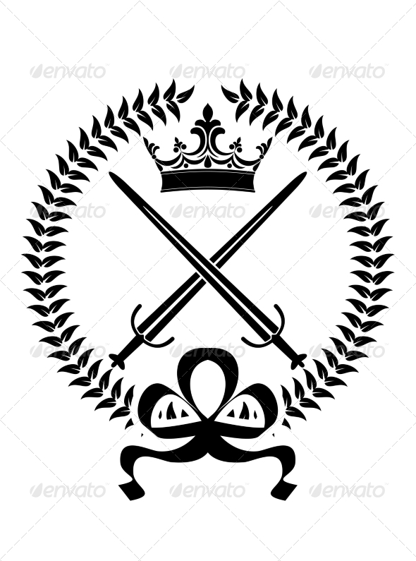 Royal Emblem with Crossed Swords - Decorative Symbols Decorative